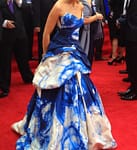 woman wearing dress on red carpet