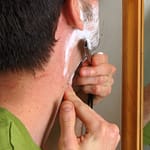 man shaving