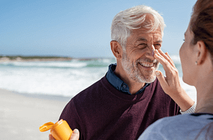 applying sunscreen