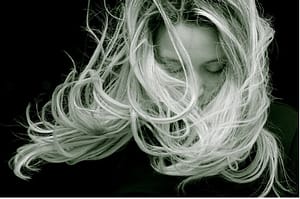 lady with white hair 