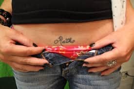 woman with tattoo