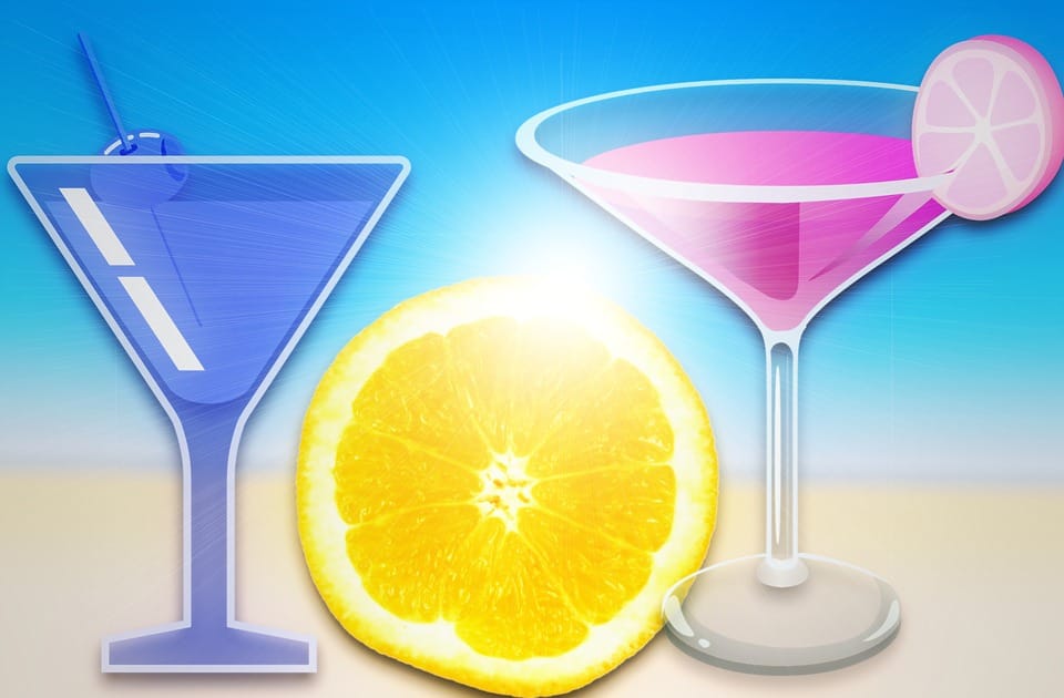 glasses and lemon cartoon